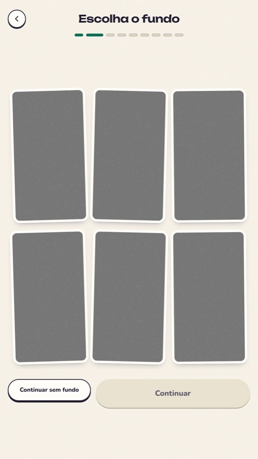 Escolha do fundo no layout Festivo